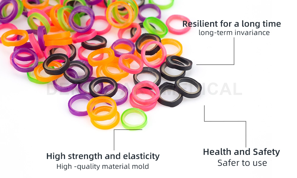 Colored Elastic O-Ring Dental Elastic Rubber Band/Orthodontic Latex Elastics