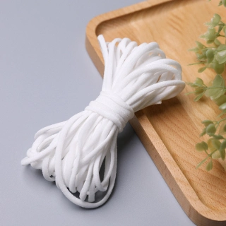 White Flat 5mm Mask Elastic Band for Ear Loop