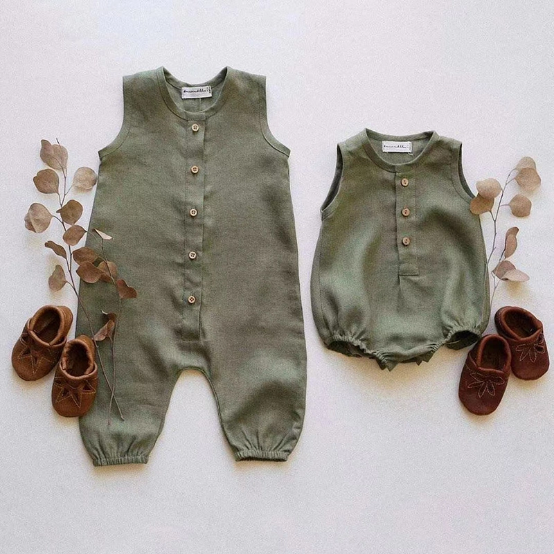 ABC Kids Cute Infant Clothes Unisex Baby Girls Boys One Piece Romper Sleeveless Button Bodysuit Jumpsuit