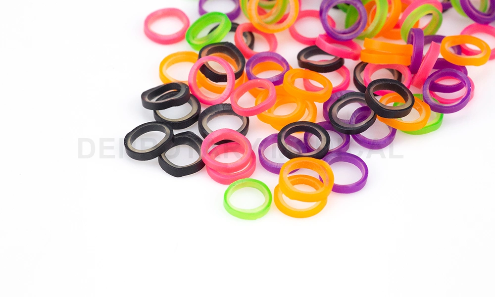 Colored Elastic O-Ring Dental Elastic Rubber Band/Orthodontic Latex Elastics